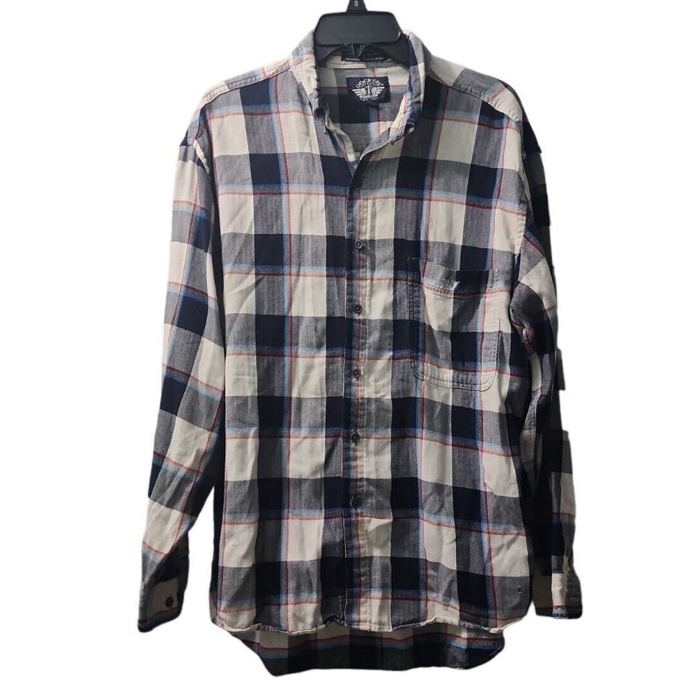 Dockers Flannel‎ Shirt Plaid Long Sleeve Button Up Casual Top, Size Unknown